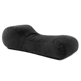 Jaxx Arlo Lounger Foam Bean Bag Chair - Two-Tone - Quilted Microvelvet (Color: Quilted Microvelvet - Black)