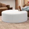 Jaxx Candler Round Couch Ottoman â€“ Oversized Giant Coffee Table & Foot Rest, 44â€, Luxe Boucle