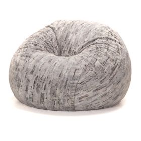 Jaxx Saxx 4 Ft Plush Round Bean Bag - Premium Luxe Faux Fur (Color: Luxe Fur - Silver Fox)