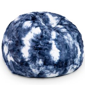 Jaxx Saxx 3 Foot Bean Bag Chair - Faux Fur - Fun Colors (Color: Faux Fur - Blue & White Print)