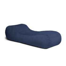 Jaxx Arlo Chaise Lounger Foam Bean Bag Chair - Premium Chenille (Color: Navy)