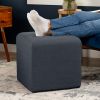 Jaxx Monroe Square Foam Ottoman with Stain Resistant Performance Fabric, Small (18 x 18)