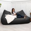Atrium Collection Lozia Loveseat - Large Foam Bean Bag Sofa for Home Theaters, Offices, Schools, Reception & Waiting Rooms - Faux-Leather