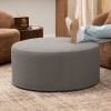Jaxx Candler Round Couch Ottoman Oversized Giant Coffee Table & Foot Rest, 36, Luxe Boucle