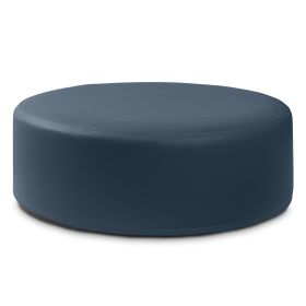 Jaxx Candler Round Couch Ottoman“ Oversized Giant Coffee Table & Foot Rest, 44, Premium Faux Leather, (Color: Faux Leather Oxford Blue)