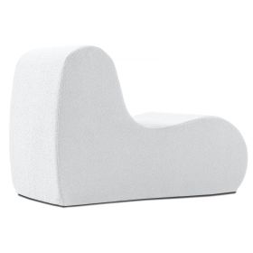 Jaxx Uptown Modern Armless Accent Chair, Boucle (Color: White)