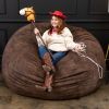 Jaxx Saxx 6 Foot Giant Bean Bag Chair - Padded Microvelvet