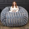 Jaxx Saxx 6 Foot Giant Bean Bag Chair- Luxe Faux Fur