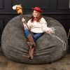 Jaxx Saxx 6 Foot Giant Bean Bag Chair - Padded Microvelvet