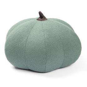 Jaxx Pumpkin Pouf - Luxurious Ottoman for Fall & Halloween Decor (Color: Boucle Green)