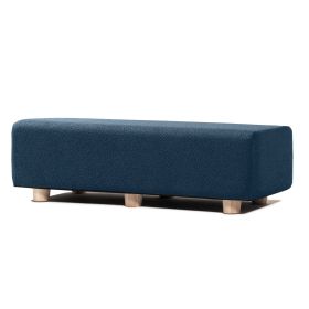 Jaxx Caya 4-in-1 Large Bed Bench, Giant Ottoman, Dining Bench, and Yoga and Massage Platform, King, Boucle (Color: Navy)