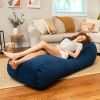 Jaxx Arlo Lounger Foam Bean Bag Chair - Two-Tone - Quilted Microvelvet