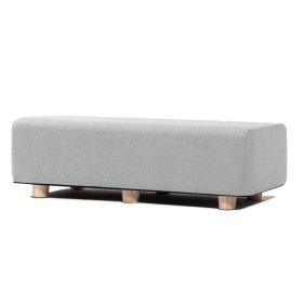 Jaxx Caya 4-in-1 Large Bed Bench, Giant Ottoman, Dining Bench, and Yoga and Massage Platform, King, Boucle (Color: Silver)