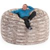 Jaxx Saxx 6 Foot Giant Bean Bag Chair- Luxe Faux Fur