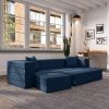 Jaxx Zipline Convertible Sleeper Sofa & Three Ottomans/California King-Size Bed, Textured Microvelvet